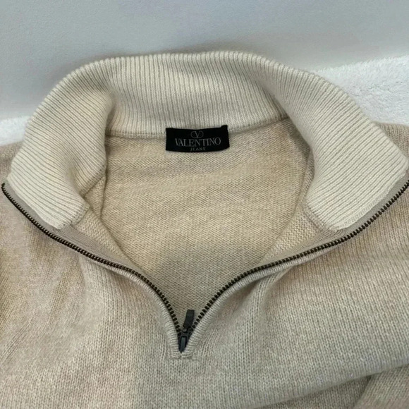 Valentino Jeans Mock Men's Turtleneck 1/4 Zip Sweater size XL - Picture 6 of 15